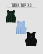 Pack X3 Tank Top Básico Green/black/blue