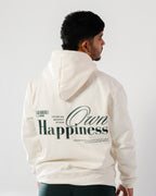 Hoodie Oversize Happiness Ivory