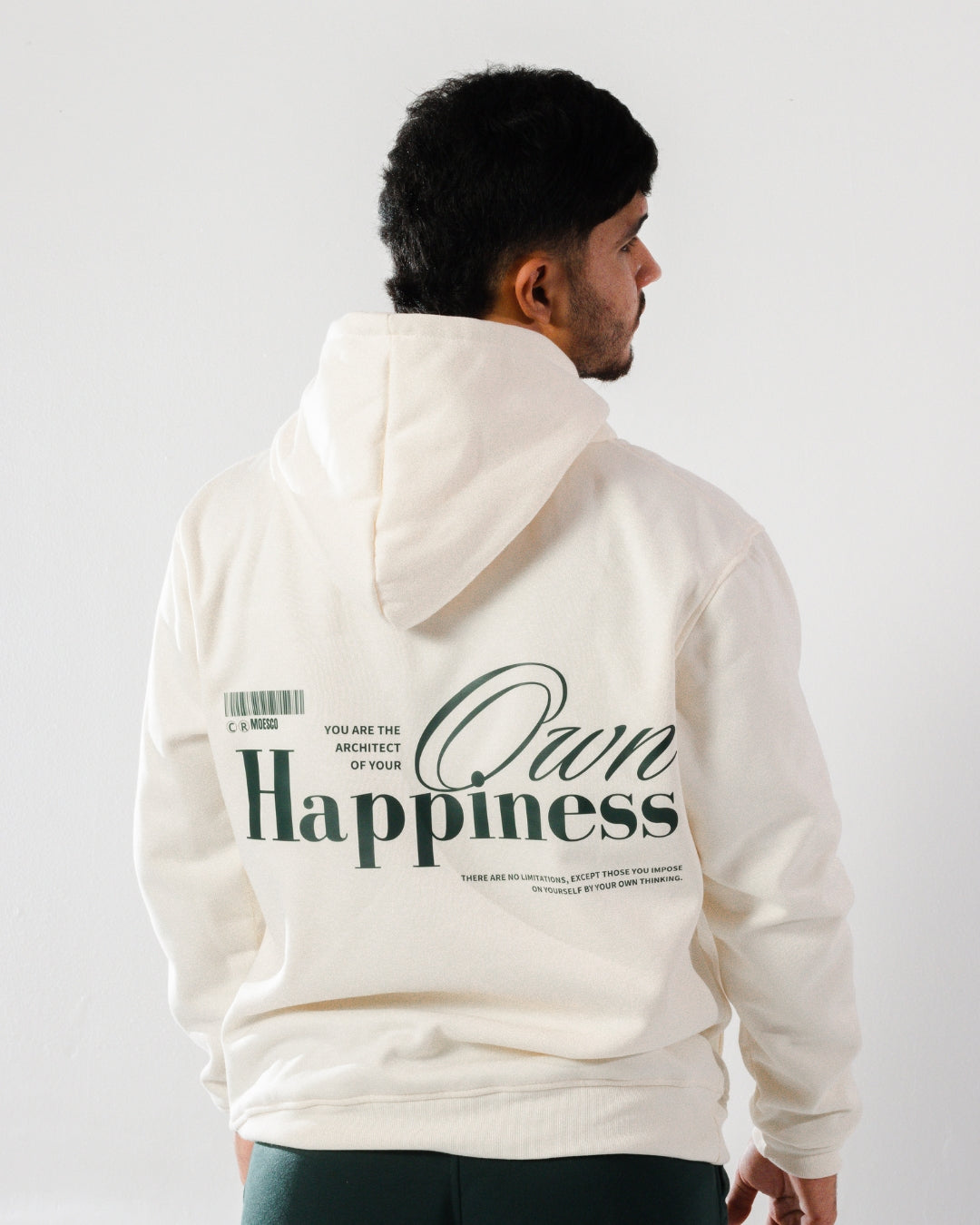 Hoodie Oversize Happiness Ivory