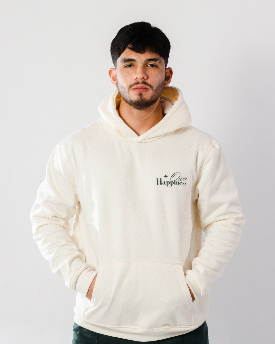 Hoodie Oversize Happiness Ivory