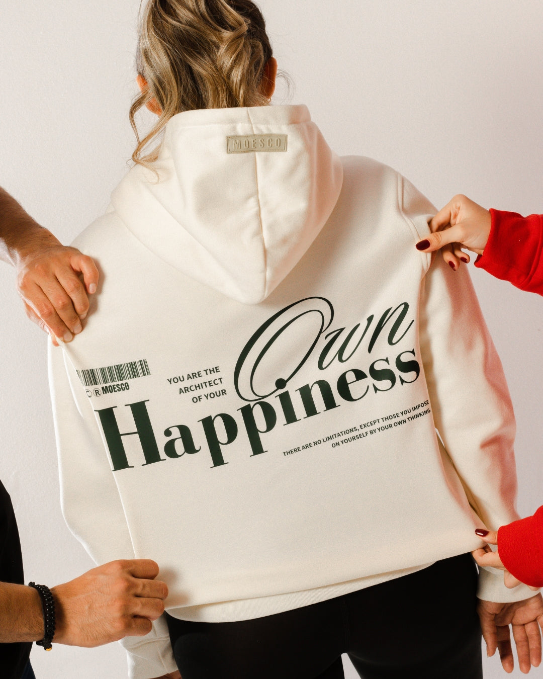 Hoodie Oversize Happiness Ivory