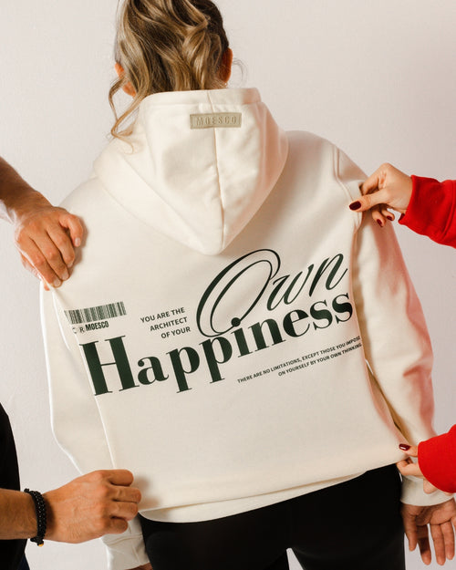 Hoodie Oversize Happiness Ivory