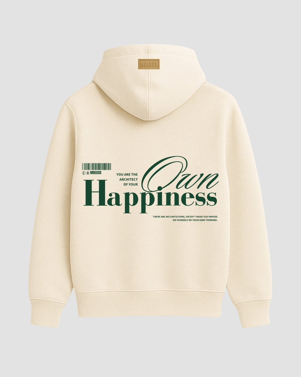 Hoodie Oversize Happiness Ivory