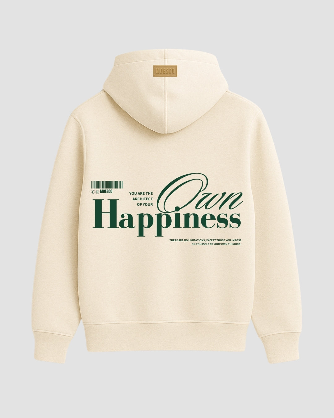 Hoodie Oversize Happiness Ivory