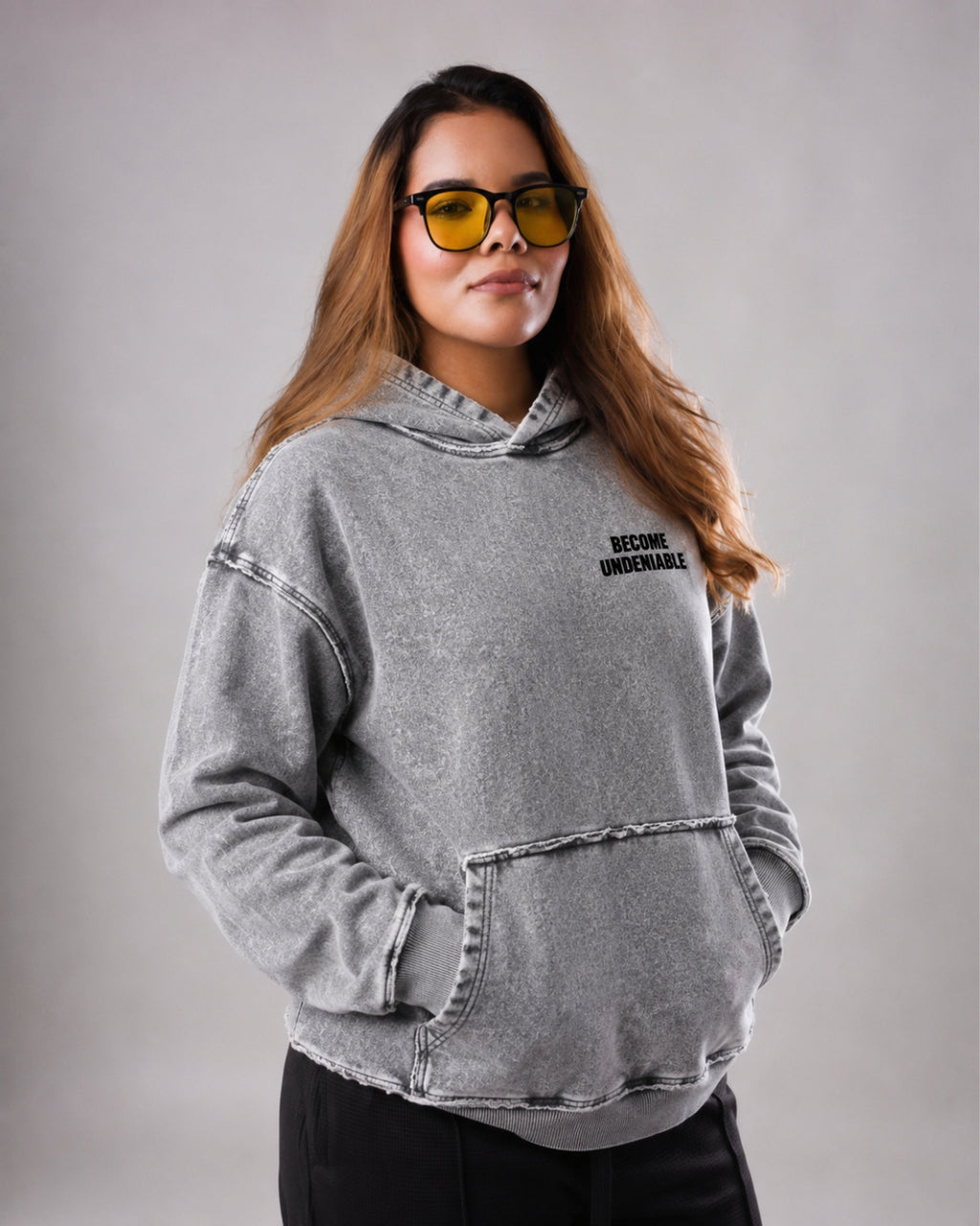 Hoodie Oversize Undeniable Acid Gray