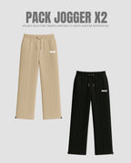 Pack X2 Jogger Básico Moesco Ivory/Black