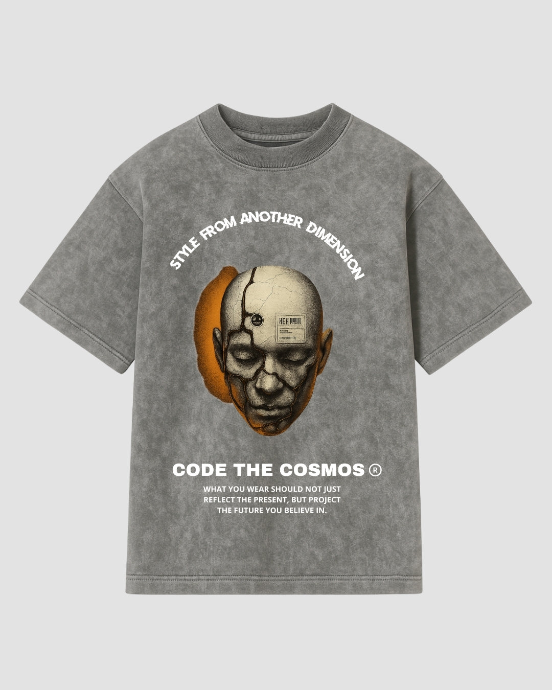 T-shirt Oversize Code The Cosmos Acid Grey